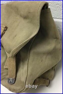 WW2 US Army Field Bag The Langdon Tent & Awning Co 1942 With Repro Rations
