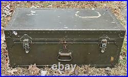 WW2 US Army Foot Locker Trunk Used With Tray 1946 Owner Marked