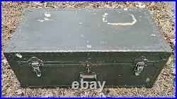 WW2 US Army Foot Locker Trunk Used With Tray 1946 Owner Marked