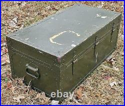 WW2 US Army Foot Locker Trunk Used With Tray 1946 Owner Marked