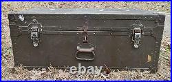 WW2 US Army Foot Locker Trunk Used With Tray 1946 Owner Marked