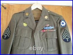 WW2, US Army Ike Jacket & Pants, 5th Army, Combat Infantry Badge CIB, Named