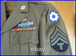 WW2, US Army Ike Jacket & Pants, 5th Army, Combat Infantry Badge CIB, Named