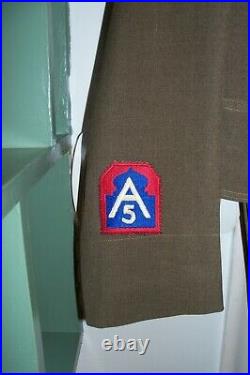 WW2, US Army Ike Jacket & Pants, 5th Army, Combat Infantry Badge CIB, Named