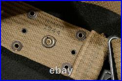 WW2 US Army M1936 Pistol Belt, Suspenders, M1911A1 Holster, 1st Aid, & Canteen