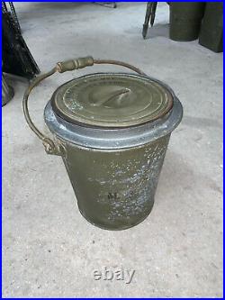 WW2 US Army Medical Commode Toilet Bucket with Handle and Cover MD USA