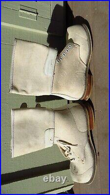 WW2 US Army Military 10th Mountain Arctic White Double Buckle Boots Field Gear