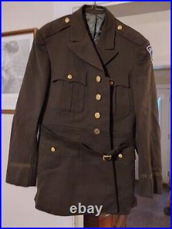 WW2 US Army Officer's Dress Uniform Jacket & Belt 38R 176th Inf Reg Combat Team