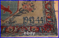 WW2 US Army Persian Gulf Command War Rug 1943 1944 Carpet 2x3 Wool Signed Rare