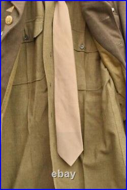 WW2 US Army Wool Service Dress Tunic Jacket, Cap, Pants, Shirt, Hat & Tie NAMED