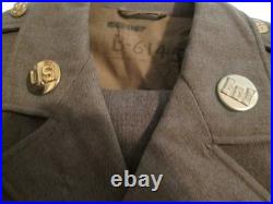 WW2 US Army four button jacket & trousers 2nd EngineerBn Normandy Bulge read