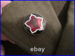 WW2 US Army four button jacket & trousers 2nd EngineerBn Normandy Bulge read