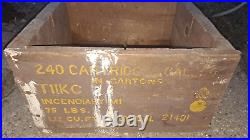 WW2 US Army incendiary. 30 Caliber M1 Wood Ammo Box Crate Flaming Ball wwii