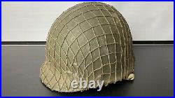 WW2 US / USMC M1 Helmet with WW2 US Liner & WW2 Original Period Net