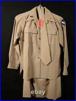 WW2 US WAAC Women's Army Air Corps Shirt, Tie, & Skirt 1st Lt. Nurse Fine Orig