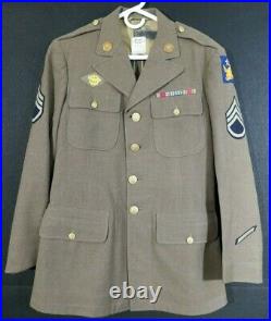 WW2 USAAF 2nd Army Air Force Staff Sergeant Uniform Coat Strother Field KS Named