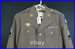 WW2 USAAF 2nd Army Air Force Staff Sergeant Uniform Coat Strother Field KS Named