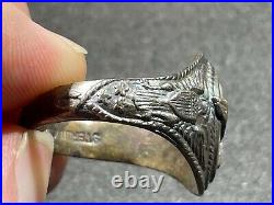 WW2 WWII Military USAAC US Army Air Corps Sterling Silver Ring Wings & Propeller