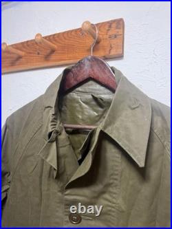 WW2 WWII Rubberized US Army Synthetic Resin Dismounted Coated Raincoat Small