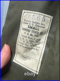 WW2 WWII Rubberized US Army Synthetic Resin Dismounted Coated Raincoat Small