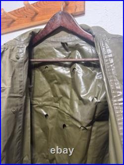 WW2 WWII Rubberized US Army Synthetic Resin Dismounted Coated Raincoat Small