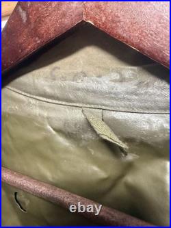 WW2 WWII Rubberized US Army Synthetic Resin Dismounted Coated Raincoat Small WW2 WWII Rubberized US Army Synthetic Resin Dismounted Coated Raincoat Small