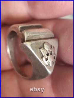 WW2 WWII Silver ARMY Ring- size 9.5 weight 7.6 g World War Two