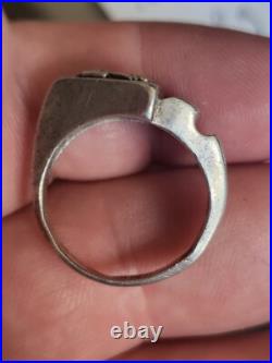 WW2 WWII Silver ARMY Ring- size 9.5 weight 7.6 g World War Two