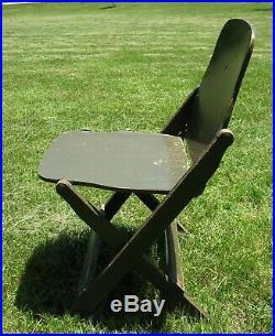 WW2 WWII U. S. Army Folding Wood Chair Stamped U. S. American Seating Co. Original