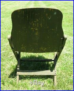 WW2 WWII U. S. Army Folding Wood Chair Stamped U. S. American Seating Co. Original