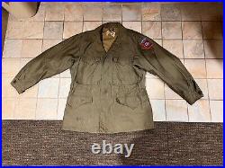 WW2 WWII US ARMY M1943 M43 FIELD JACKET- 36R 82nd Airborne Infantry PARATROOPER