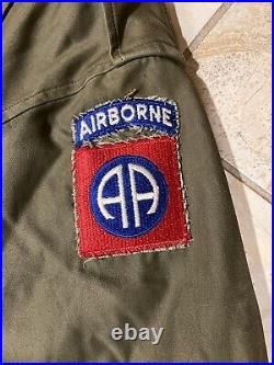 WW2 WWII US ARMY M1943 M43 FIELD JACKET- 36R 82nd Airborne Infantry PARATROOPER