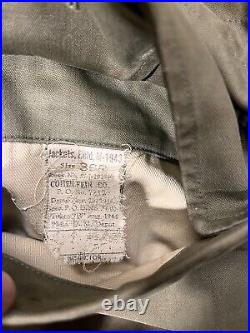 WW2 WWII US ARMY M1943 M43 FIELD JACKET- 36R 82nd Airborne Infantry PARATROOPER