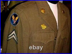 WW2 WWII US Army 99th Infantry Division with Air Corps Patch Ike Jacket Size 38R