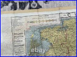 WW2 WWII US Army Air Force Pilot / PARATROOPER Silk Escape Map Europe C/D & C/E WW2 WWII US Army Air Force Pilot / PARATROOPER Silk Escape Map Europe C/D & C/E