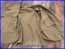 WW2 WWII US Army M37 Wool Shirt Trousers Set 4th Infantry Patch Technician 16/34