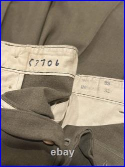 WW2 WWII US Army M37 Wool Shirt Trousers Set 4th Infantry Patch Technician 16/34 WW2 WWII US Army M37 Wool Shirt Trousers Set 4th Infantry Patch Technician 16/34
