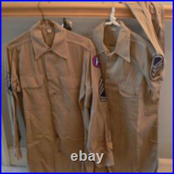 WW2 Wool Green Army Uniform Jacket (38), pants (31/33), flannel shirt (15/33)cap7