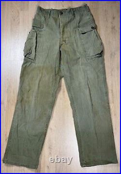 WW2 era US Army HBT Combat Field Trousers Pants Fatigue Uniform Size 32x33