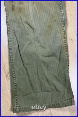 WW2 era US Army HBT Combat Field Trousers Pants Fatigue Uniform Size 32x33