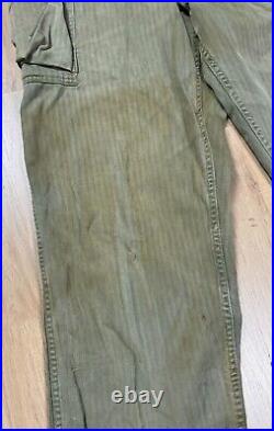 WW2 era US Army HBT Combat Field Trousers Pants Fatigue Uniform Size 32x33