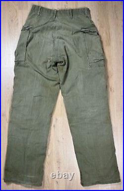 WW2 era US Army HBT Combat Field Trousers Pants Fatigue Uniform Size 32x33