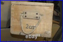 WW2 original German Army wooden transportation box, case for Flak 2cm nice Label
