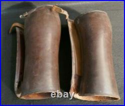 WWI & WWII US Army Officers Leather Leggings PAIR Medical Field Original Cond