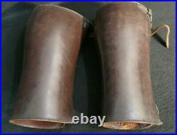 WWI & WWII US Army Officers Leather Leggings PAIR Medical Field Original Cond