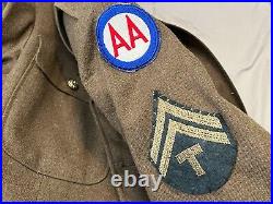 WWII 1940 US Army Anti-Aircraft Command Service Dress Uniform Coat Tunic 34R