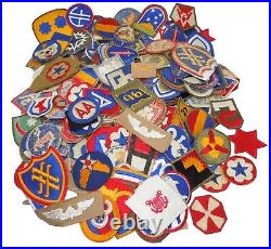 WWII 1940's US Army Patch SSI Insignia Lot of Over 250 Pieces Infantry AAF