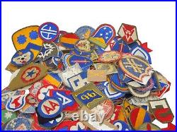 WWII 1940's US Army Patch SSI Insignia Lot of Over 250 Pieces Infantry AAF