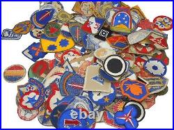 WWII 1940's US Army Patch SSI Insignia Lot of Over 250 Pieces Infantry AAF