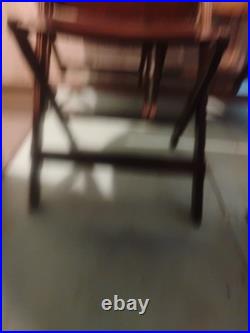 WWII 1940s ORIGINAL US Army American Seating Co MI Wooden Folding Chair SET of 4